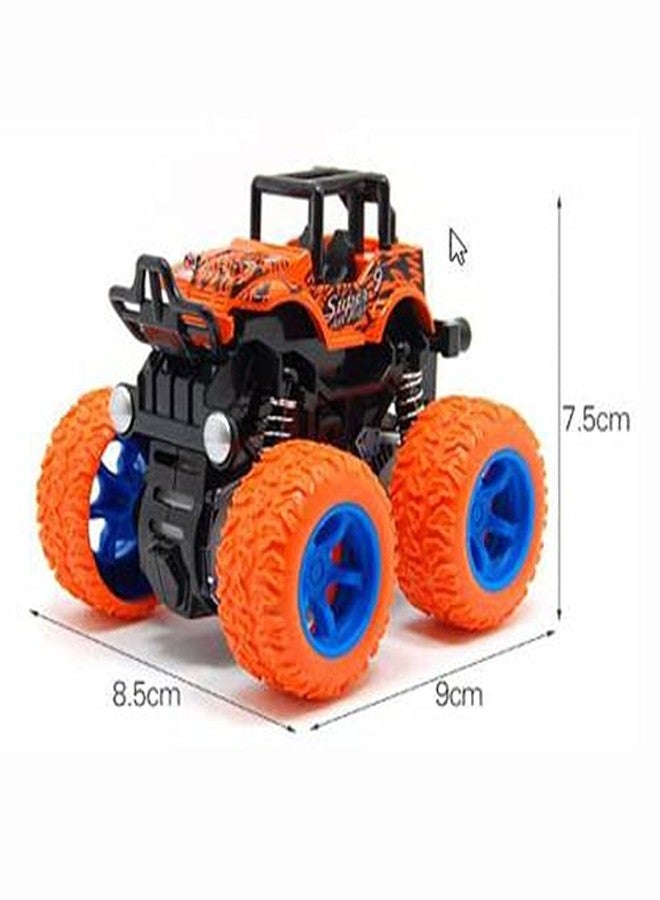 IndusBay® 4WD Monster Truck Offroad Cars Push and Go Toy Trucks Friction Powered Cars 4 Wheel Drive Vehicles for Toddlers Children Boys Girls Kids Gift, Orange - Image 2